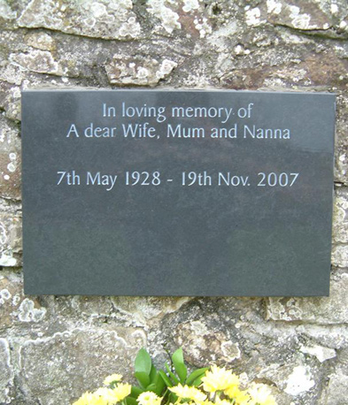 Slate tablet with incised lettering